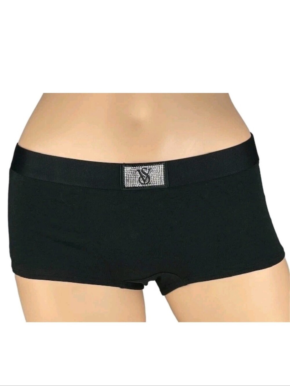 Victoria's secret shine patch logo cotton boyshort panty BLACK XLARGE
